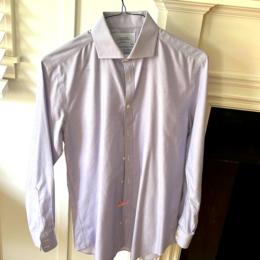Charles Tyrwhitt 15.5/33 extra slim fit non iron micro check dress shirt